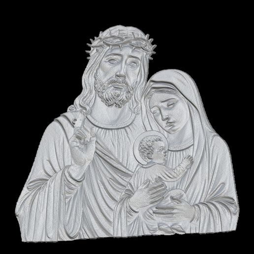 3.jpg Sculpture Sainte Famille Jésus Marie Joseph