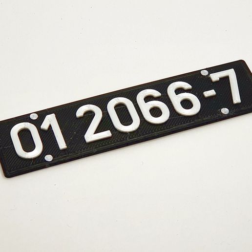 GERMAN STEAM LOCOMOTIVE NUMBER PLATE 01 2066-7 3D model