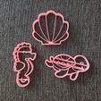 Set-mar.jpg Seahorse, sea horse, turtle, oyster cutter set