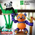 Dan-Sopala-Flexi-Factory-Bambu-Panda_01.jpg Free STL file Flexi Factory Bambu Lab Print-in-Place Panda and Stand・Template to download and 3D print