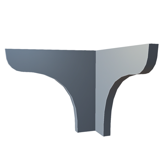 Modern Curved L-Shape Furniture Corner Leg