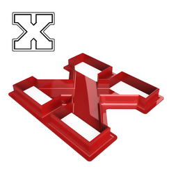 Varsity-X-1.png Файл STL Вырезатель для печенья в стиле Varsity Letter X・Дизайн 3D-печати для загрузки3D