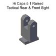 Raised-Tactical-Sight-06.jpg GBB GBBR Airsoft Hi Capa Hicapa 5.1 Raised Tactical Fiber Optic Rear and Front Sight Tokyo Marui WE Armorer Works Compatible