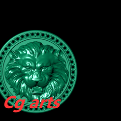 27.png STL file Lion medallion・3D printer model to download