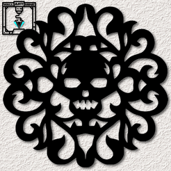 project_20230913_1340583-01.png Archivo STL calavera celta decoracion de pared calavera gótica decoracion de pared halloween・Modelo de impresión 3D para descargar