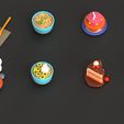 4.jpg Food 3D Model Pack | STL Printable Miniature Meals | Dollhouse Kitchen Props