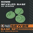 BEVELEO 3X DESIGNS Sewer Themed 28mm Scale Base Collection