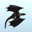 8.png Fichier STL Dragon sur le sol (+ version pré-supportée) (5) - Darkness Chaos Medieval Age of Sigmar Fantasy Warhammer・Design imprimable en 3D à télécharger, Hartolia-Miniatures