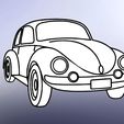 VW-b2.jpg 2d art Volkswagen, 1969 Volkswagen Beetle, line art vw, wall art vw, vw decoration