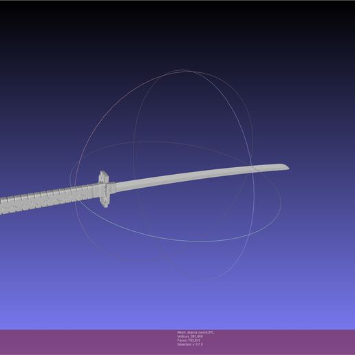 meshlab-2022-01-14-07-09-16-79.jpg STL file Akame Ga Kill Akame Sword And Sheath Printable Assembly・Template to download and 3D print, julian-danzer