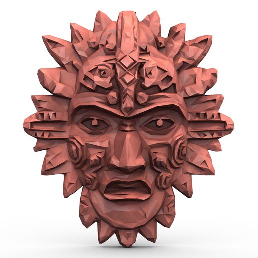 Aztec Mask Low Poly 2 3D model