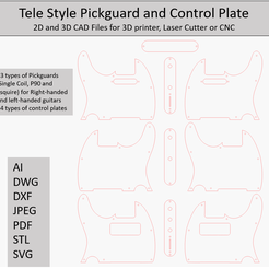 TelePickguardSelling.png Tele Pickguard, Templates, 2D and 3D CAD Files