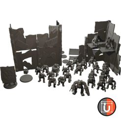 WholeArmy_1.jpg Free STL file 750p Ork Army for Grimdark Future #1・Object to download and to 3D print