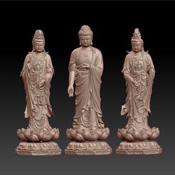 buddha_and_bodhisattva1.jpg Бесплатный STL файл будда и бодхисаттва・Дизайн 3D-принтера для скачивания