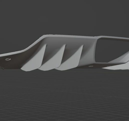 🚗 Rear Lower Lip with Integrated Diffuser・ STL File for 3D printing・Cults