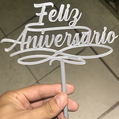 IMG_0139.png Free STL file Cake Topper - Happy Anniversary・3D printer model to download