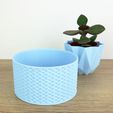 Pot tressage bleu pastel et POLO 3.jpg Container with braided pattern