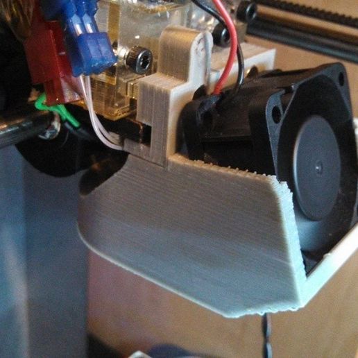 Solidoodle Fan Mount and Duct - 40mm x 20mm 3D model