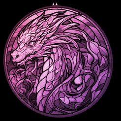 1a.png Stained Glass Dragon Window Lithopane - 1