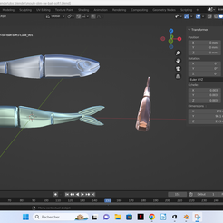 vues-swim.png STL file Soft swim bait mold 135 mm・Model to download and 3D print