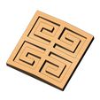 Onlay-relif-Givenchy-logo-09.jpg Square greek key onlay relief logo tile 3D print model