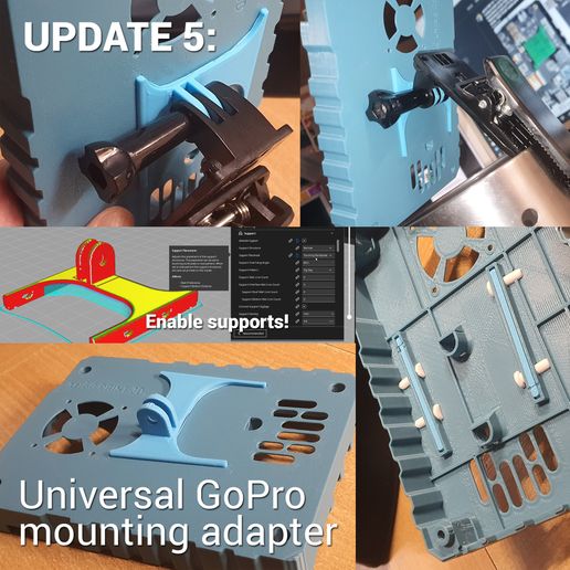 gopromount.jpg Sovol Klipper Screen cooling fan case SV07, SV07+, SV06, SV06 Plus