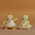 sandshrew-grey-render.jpg Pokemon - Sandshrew and Sandslash with 2 poses