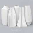 M_1_Renders_All.png Decorative vase collection / printable vase / stl files / 3D models / Niedwica / vase set
