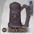 Lion's-Brew-Splash.jpg Fichier STL gratuit Mugs mythiques - Lion's Brew - Porte-canette / Conteneur de stockage・Objet imprimable en 3D à télécharger, ArsMoriendi3D