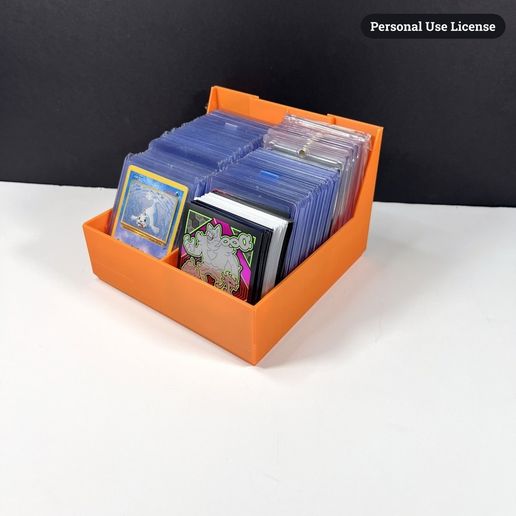 TCG Top Loader Box STL, Top Loader Storage Box with Lid and Dividers