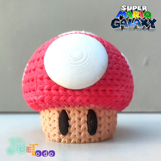 mushroom Knitted crochet – super mario galaxy – print in place – AMS