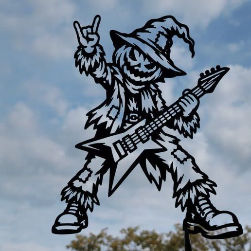 Halloween Scarecrow Guitar Wall Art
