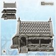 2.jpg Medieval house with large awning on platform and access staircase (15) - Medieval Gothic Feudal Old Archaic Saga 28mm 15mm RPG