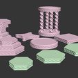 Base_viewport.jpg Set of 10x round / cube / hexagon / TOWER BASES