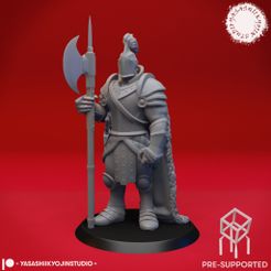 ArmoredFighter_B_PS.jpg STL file Armored Fighter / Knight - Tabletop Miniature (Pre-Supported)・Model to download and 3D print, YasashiiKyojinStudio