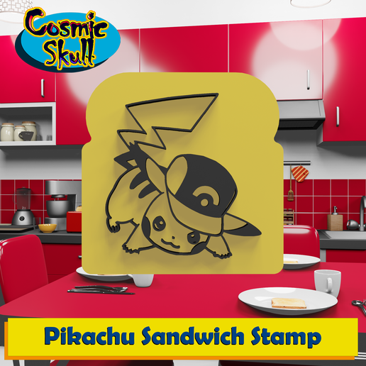 Pikachu with Cap (Sinnoh) Sandwich Stamp 3D model