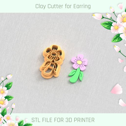 Abstract Flower C Clay Cutter