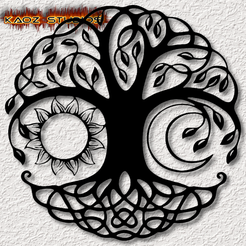 project_20230930_1643226-01.png STL file mandala tree of life wall art sun and moon wall spiritual decor・Template to download and 3D print
