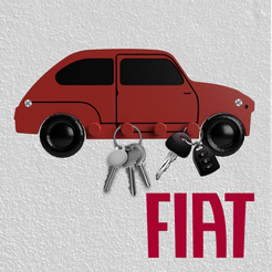 FIAT600_LLAVERO.png Fiat 600 key holder