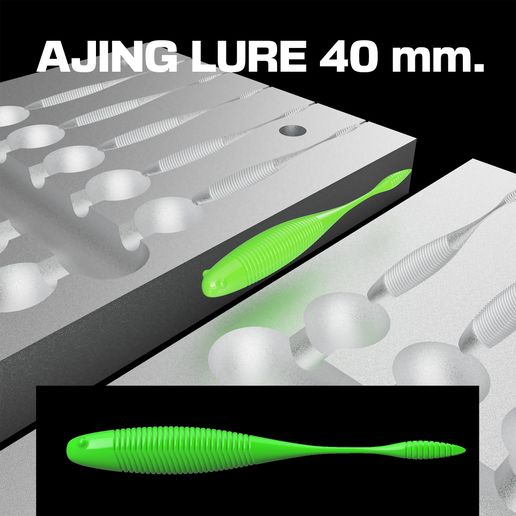 MOLD : Ajing lure 40mm. STEP and STL FILE FOR CNC AND 3D PRINT