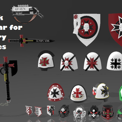 Ss" OF9 os WKY + a ae o % ee re ‘a Бесплатный 3D файл Пользовательские 7 дюймов Black Templars Gear для Factory Space Marines・Шаблон для 3D-печати для загрузки