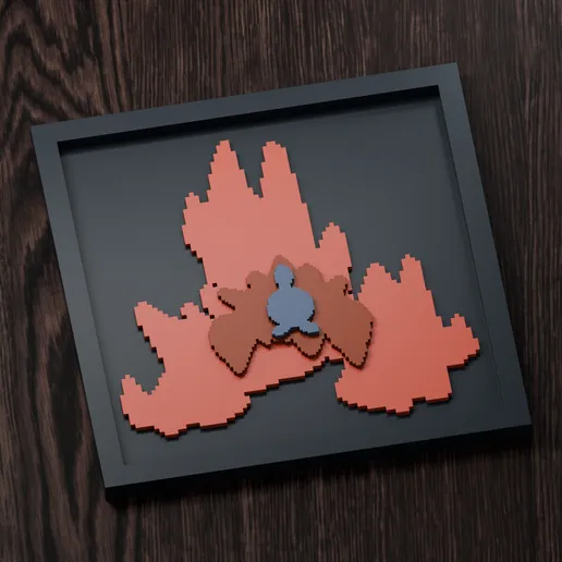 Gigalith Line - Pokemon Silhouette Frame | Gen 5 sprite style | STL