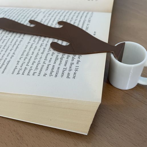 IMG_6707.jpg Coffee Cup Bookmark STL – Spilled Coffee Mug Bookmark 3D Print File – Cute Book Lover Accessory