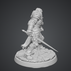 Animated Armor Guardian – Miniatura de Armadura Viviente para D&D / RPG – STL para impresión 3D