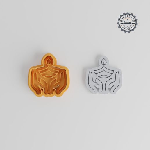 product_6365-02_overview.jpg Diwali Shape Cutter & Stamp, Cookie & Fondant Tool Set, Festival Candle & Lamp Designs, 6-Piece, 3 Sizes, Festival Theme