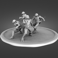 Teenage-Mutant-Ninja-Turtles-render.png Fichier STL Tortues Ninja (toutes ensemble et chacune séparément (4 tortues = 4 fichiers .stl))・Objet imprimable en 3D à télécharger