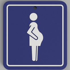 Colgante-embarazada.png Free STL file Pregnant Parking Pendant Sign・3D printing design to download