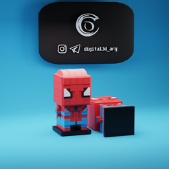 SPIDERMAN-Brickheadz.png STL file SPIDERMAN BRICKHEADZ 🕸️🕸️・3D print design to download