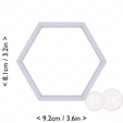 hexagon~3.25in-cm-inch-top.png Hexagon Cookie Cutter 3.25in / 8.3cm
