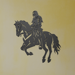 Knight-2.png STL file Knight Wall Art・Model to download and 3D print